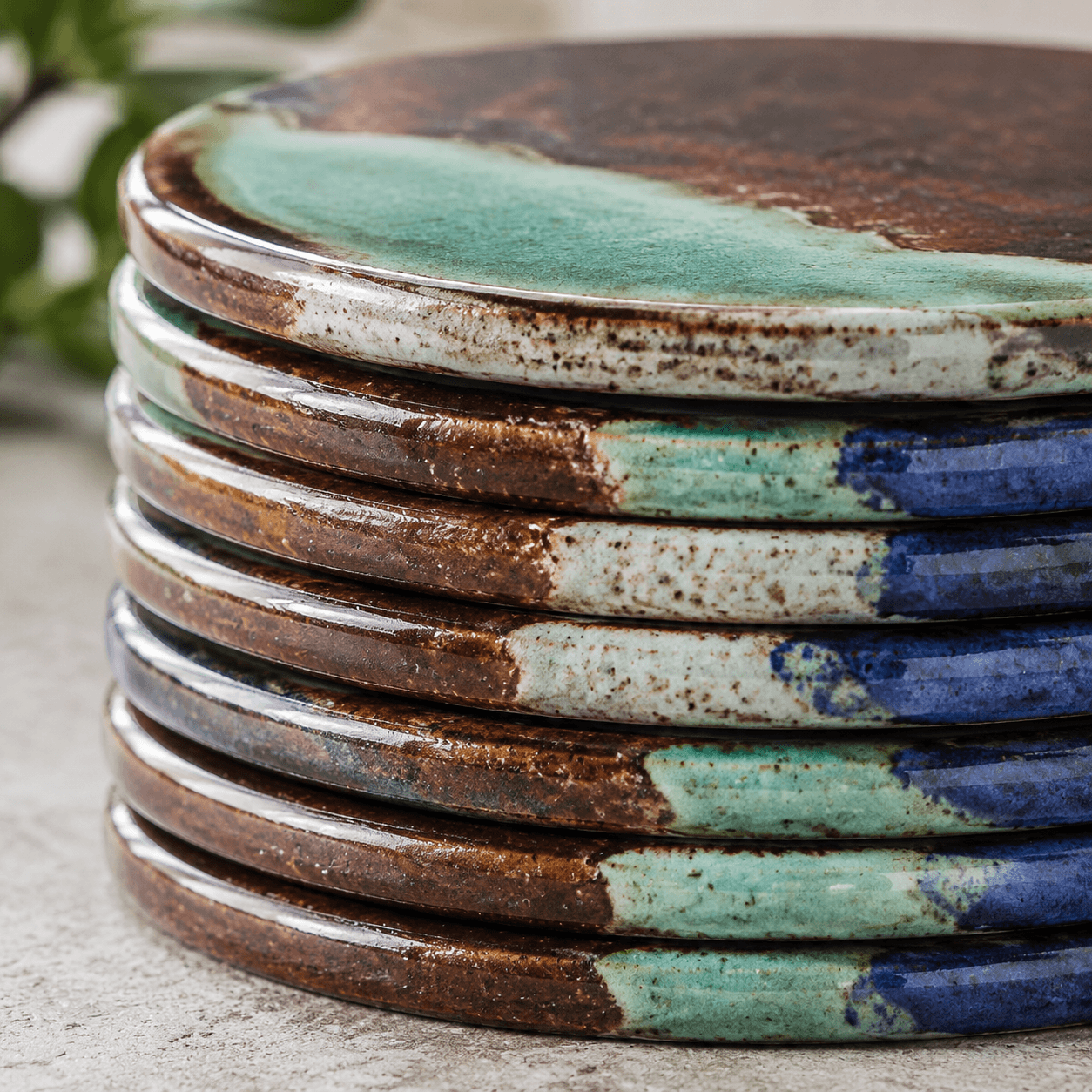 Ceramic Coasters (Set of 8) close-up detail
