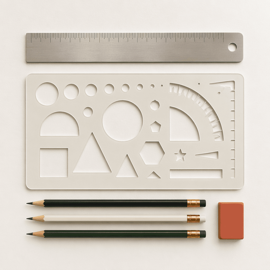 Desk Ruler & Stencil — view 1