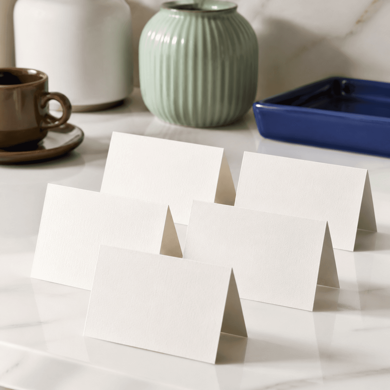 Label Tent Cards — Blank fold-over cards to label jugs, jars and serving stations.