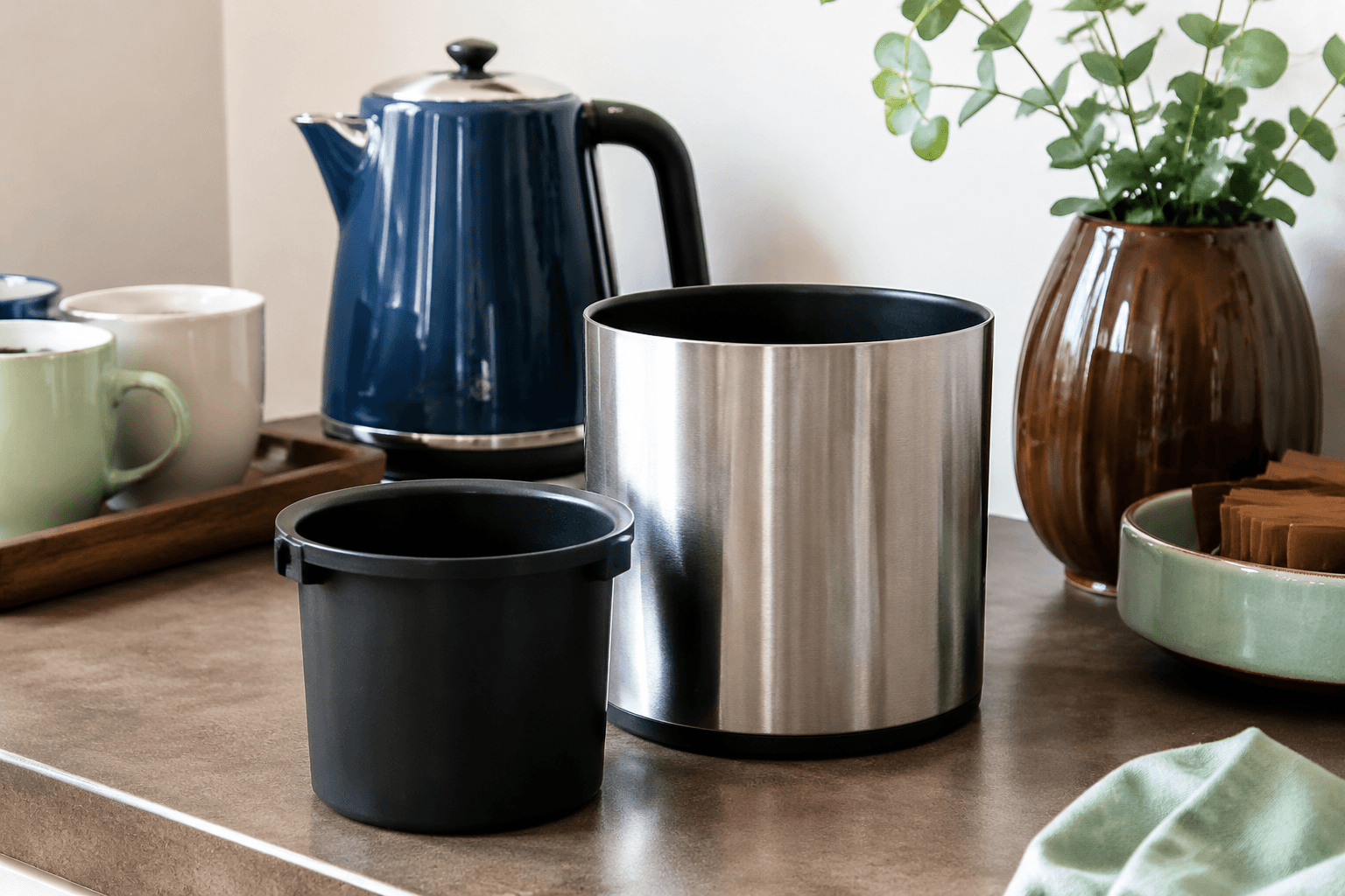 Mini Waste Cup styled on a drink station