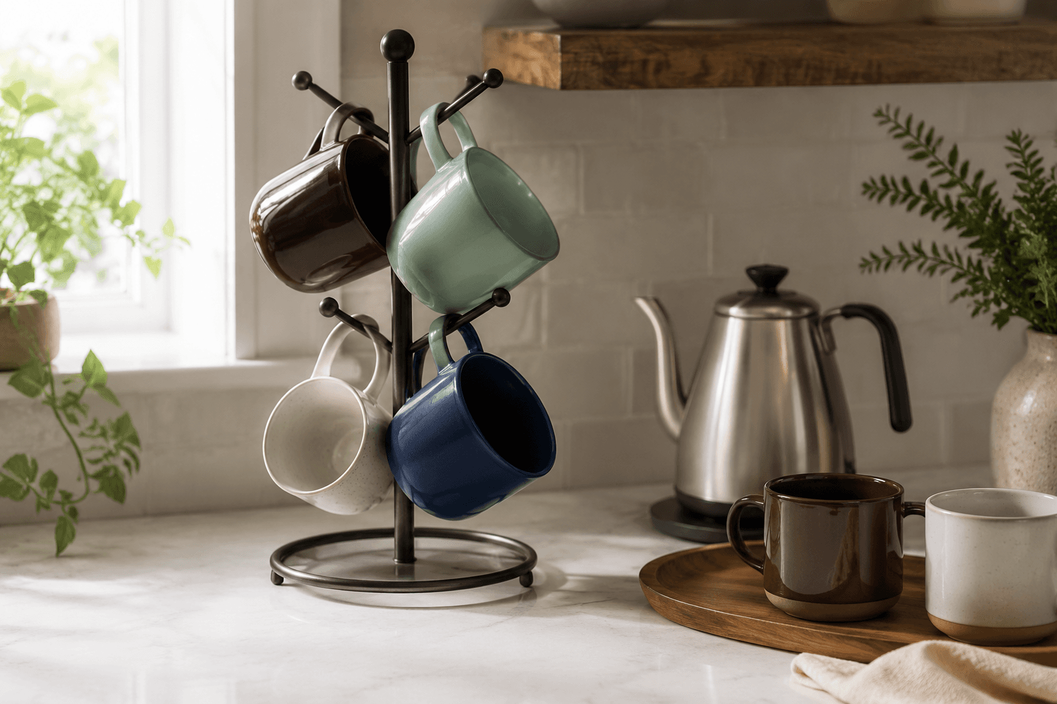 Mug Tree Stand styled on a drink station